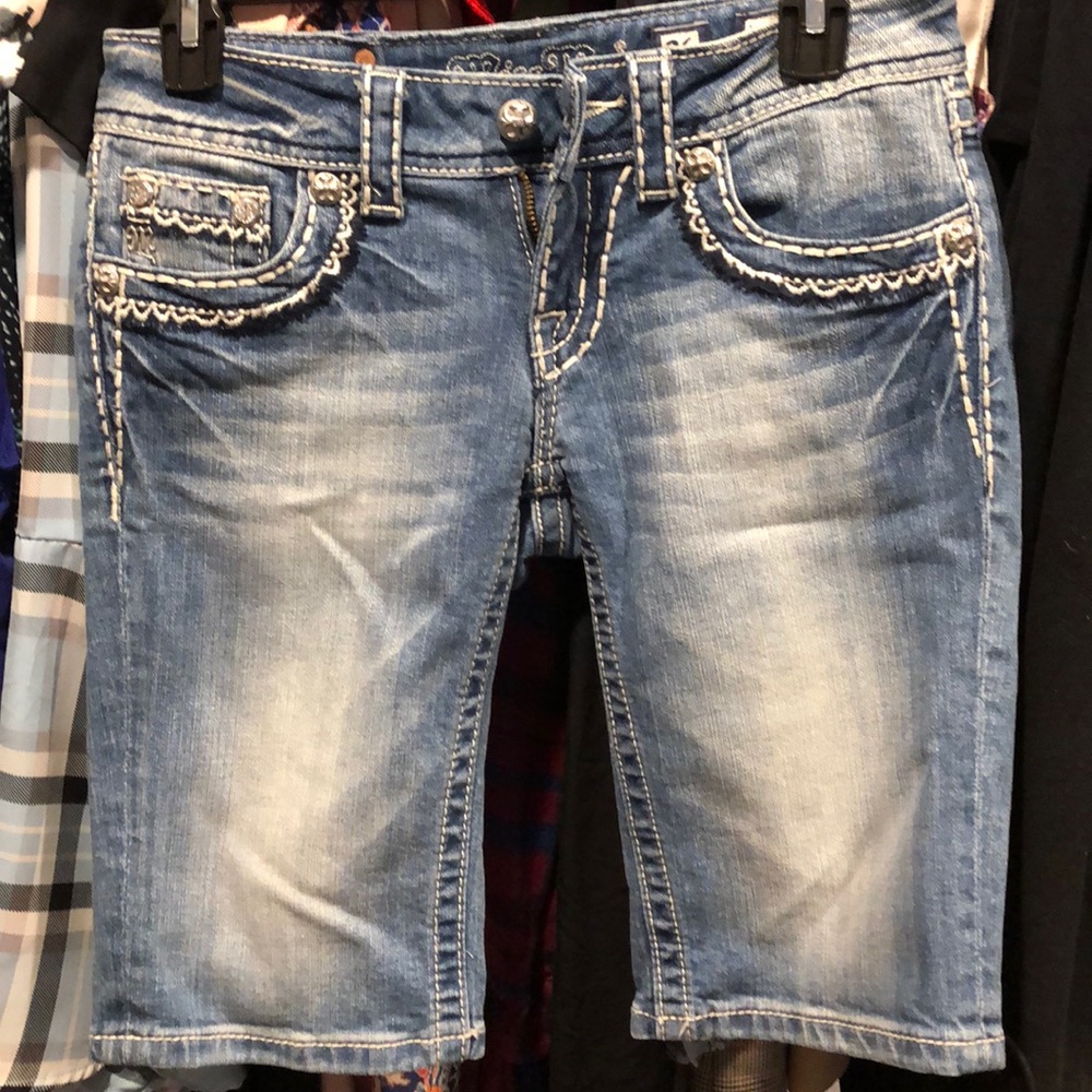 Miss me half wash denim shorts
